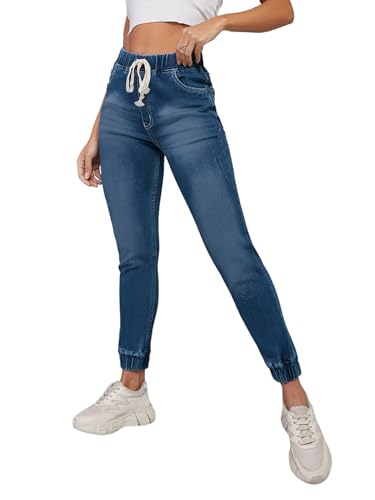 Pantalon de jogging pour femme Dolce Crudo en jean ample style décontracté