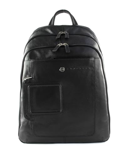 PIQUADRO Herren Black Rucksack, Schwarz, Taglia unica