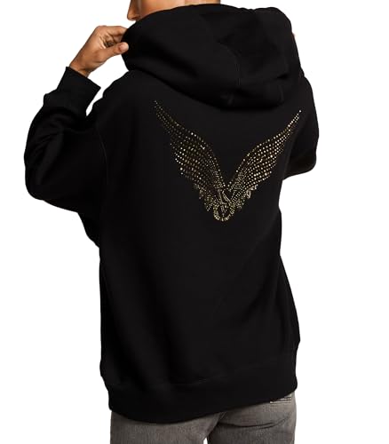 Victoria's Secret Angel Essentials Iconic Fleece Relaxed Hoodie, Pure Black, S