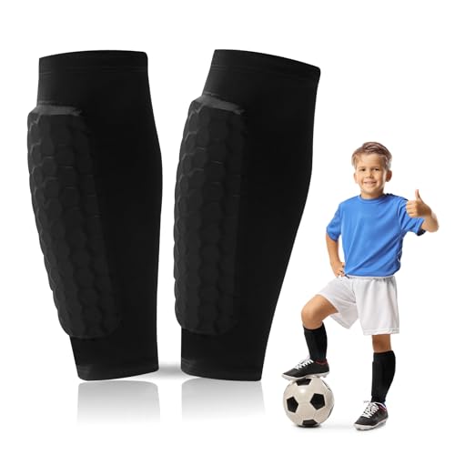 Schienbeinschoner Kinder Fussball, Afaneep Schienbeinschoner fußball Rundumschutz, Rutschfestes&Atmungsaktives Nylon-Design, Shin Pads Football Geeignet für Skifahren, Radfahren, Bergsteigen（S