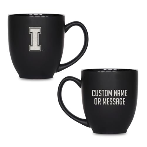 Image of Rico Industries NCAA Primary 15-Oz Personalized Matte Black Bistro Mug - for Hot or Cold Drinks