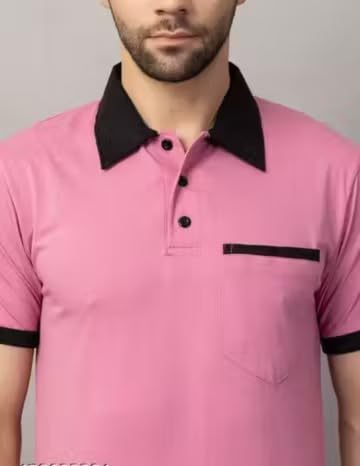Image of Men's Polo T-Shirt, Grey, Short Sleeve, Casual Style with Chest Pocket