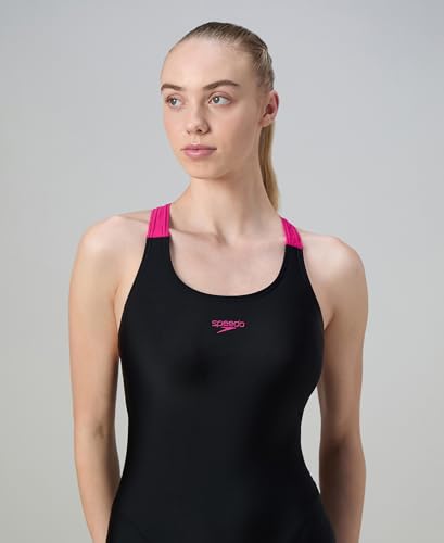 Image of Speedo Women's Endurance+ Sleeved Myrtle U-Back Legsuit Swimming Costume Swimwear | 100% Chlorine Resistant | UPF 40+ Sun Protection | Quick Drying | Removable Bra Pads