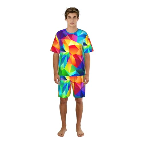 Pyjama court homme respirant et anti-transpiration à motif moderne