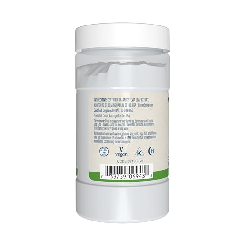 image for NOW Foods BetterStevia Organic Zero-Calorie Extract Powder, Keto Frien