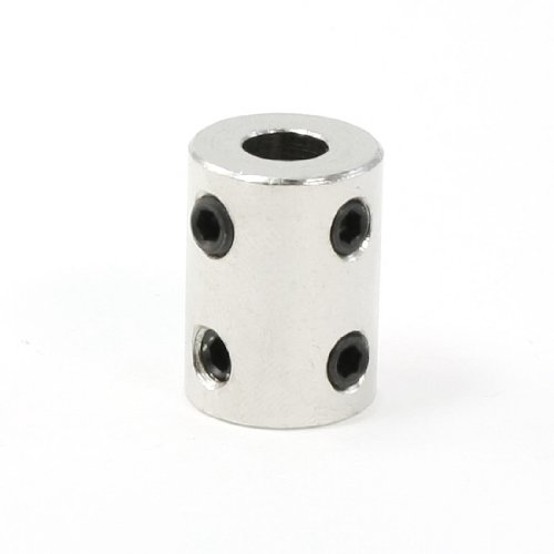 Aexit 7mm to Electrical equipment 8mm Bore Robot Motor Wheel Coupling Coupler Silver Tone 7 x 8mm