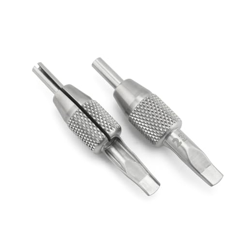 Magnum Tattoo Grip Stainless Steel 316L, CNC-Machined One-Piece Design Tattoo Machine Grip for Magnum Tattoo Needle, Autoclavable Heavy Steel Tattoo Grip with Tube (23FT- Mag)