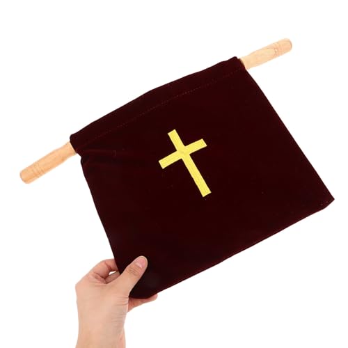 Bolsa de ofrendas Toyvian bordada con estructura noble de madera de iglesia 5