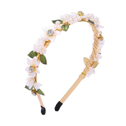 IYOU Mariée Mariage Serre-têtes Doré Fleurs Bandeaux Feuilles Demoiselles D'honneur Mariées Accessoires de cheveux pour Femmes et Filles
