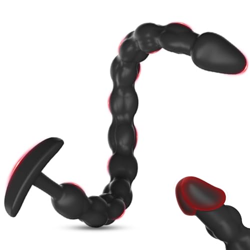 BDSMYOU Plug Anale con 8 Palline Anali,Plug Analesex Toy,Dildo Anale Buttplug Dildo Nero Sex Toys,Dilatatore Ano per Donna Uomo,Sexytoysys Coppia,Toys Sessuali per Coppie (L)