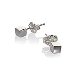 Cube Studs Sterling Silver Post 4 mm Stud Earrings for Women Mens Handmade