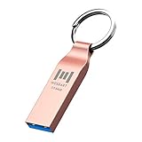 MOSDART USB 3.0 Flash Drive 64GB Metal Keychain Zip Drive Up to 90MB/s Fast Speed Thumb Drive, 64 GB Waterproof USB3.0 Jump Drive Memory Stick, Rose Gold