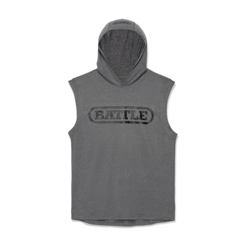 Sweat à capuche de sport sans manches contre la transpiration en coupe athlétique gris
