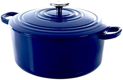 BK Cookware Dutch Oven, Cast Iron Casserole Dish with Lid, Enamelled Coating - Induction & Oven Safe Cookware - 28 cm/6.7 Litre, Royal Blue