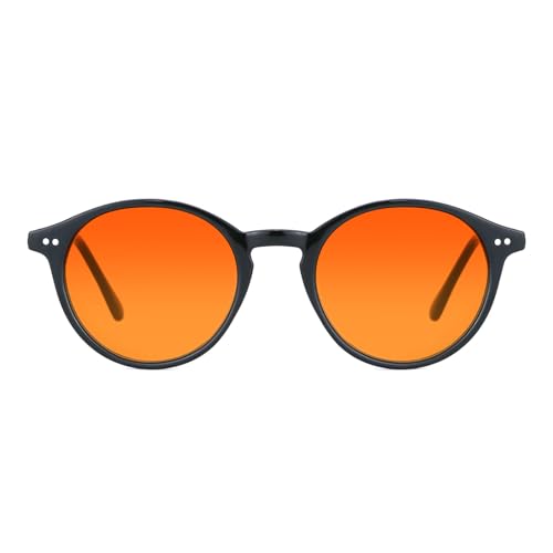 TIJN Blue Light Blocking Glasses Men Women Vintage Thick Round Rim Frame Eyeglasses