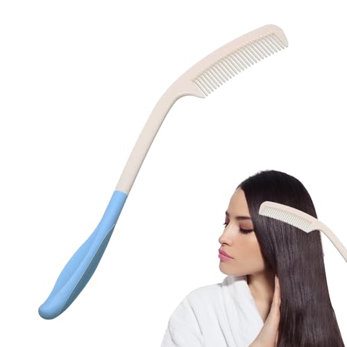 Peine de con mango largo: peine con mango largo y peine multifuncional con varilla larga | peine largo y elegante, hermoso cepillo de depilación con mango largo