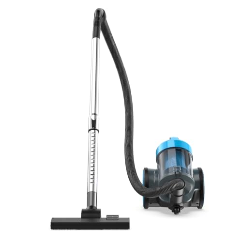 Image of NEWBULIG Canister Vacuum Cleaners for Home, Bagless Vacuum Cleaner, Blue | 850W 16Kpa Suction, 12.14 ft Retractable Cord, Washable HEPA, 1.8L Large Dust Cup for Hard Floor & Carpet
