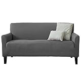 Form Fit Stretch, Stylish Furniture Cover / Protector Featuring Lightweight Twill Fabric. Dawson Collection Basic Strapless Slipcover. By Home Fashion Designs Brand. (Sofa, Grey)