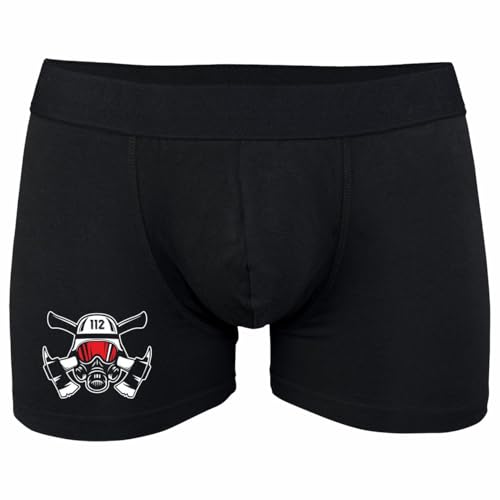 Spaß Kostet Herren Boxershort mit Spruch Feuerwehr 112 Größe S bis 5XL