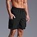 Sinzelimin Men's Bermuda Shorts 2025 Fashion Solid Color Slim Fit 5'' Cargo Pants Summer Beach Casual Comfy Short Sweatpant Style002 Black X-Large
