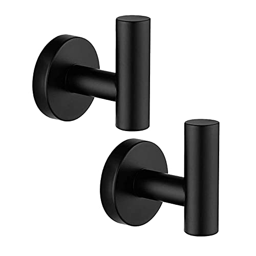 Gancho Toallero Inox Toalla Albornoz Ropa Perchero Ganchos De Pared Negro Wall Ganchos De Pared Robustos Ganchos Para Ropa Perforación A Prueba De Herrumbre Toallero De Cocina 2 Piezas Cover