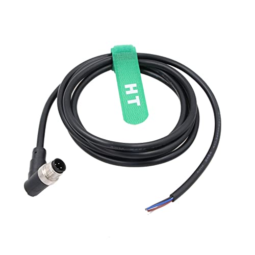 HangTon M12 A kodierter Winkelstecker 4-poliger Stecker auf fliegende Leitungen, Stellantriebssensor, Kamera, Signalkabel für industrielle Automatisierung, Netzwerk, IO-Link, Profibus, 22 AWG, 2 m