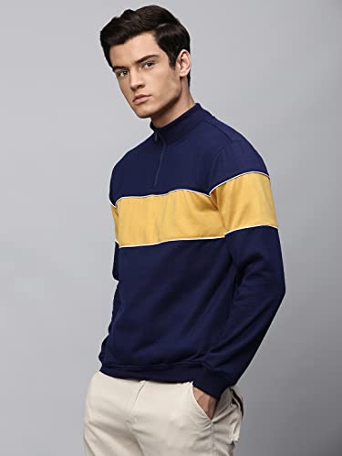 Image of Dennis Lingo Men's Poly Cotton Sweatshirt - High Neck, Full Sleeves and Regular Fit, Casual Winter Wear for Men