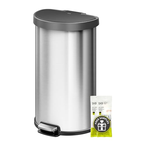 Caneca de basura EKO de acero inoxidable cepillado 45L