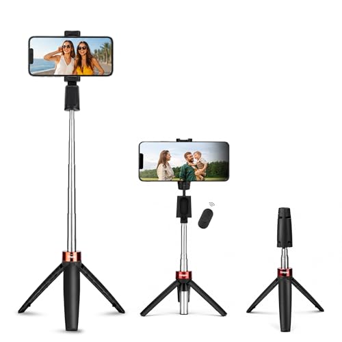 Image of Simpex MA 3333 Portable Selfie Stick with Wireless Remote, 3-Leg Tripod Base, 1 Kg Max Weight Load, 360 Rotation, Compatible with All Smartphones Photography, Videography