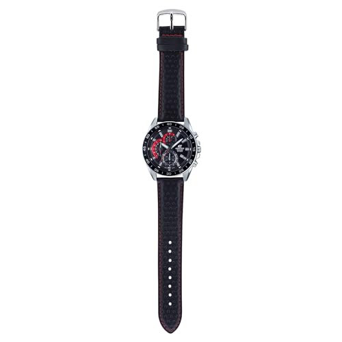 Casio Edifice EFV-550L-1AVUDF Analog Black Dial Men Watch Black Genuine Leather Strap (ED557)