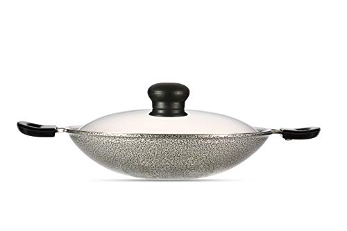 Image of Butterfly Raga Non-Stick Aluminium Appachatty with Lid, 20 cm, Black