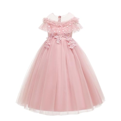 Girls Tulle Mesh Princess Dress Sleeveless Flower Embroidery Plain Dress Wedding Birthday Pageant Party Dresses