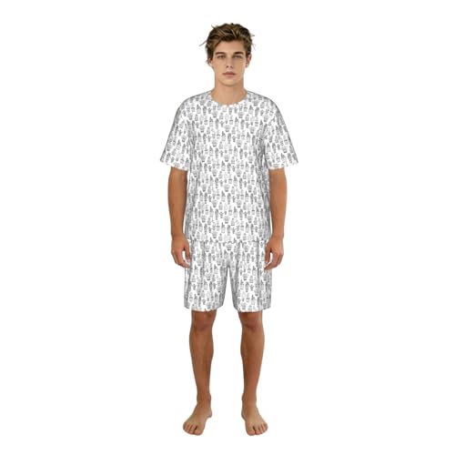 Ensemble de pyjama court homme cactus vêtement nuit léger respirant