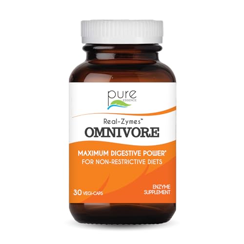 Real-Zymes™ OMNIVORE Digestive Enzymes Supplement with Probiotics for Better Digestion - Natural Support for Relief of Bloating, Gas, Belching, Diarrhea, Constipation, IBS, etc. - 30 Caps