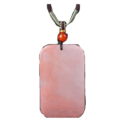 Natural Pink Jade Necklace for Women Hand-Carved Lucky Charm Gift,Natural Peach Blossom Golden Silk Jade Pendant,Pink8