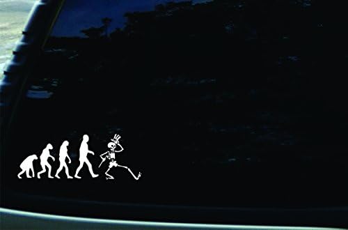8" X 3" Dancing Skeleton Evolution Vinyl DIE Cut Decal for Your car, Truck, Window, Laptop, MacBook, or virtually Any Other Smooth Surface.