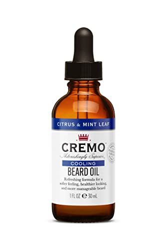 CREMO Aceite refrescante para barba, cítricos y hojas de menta
