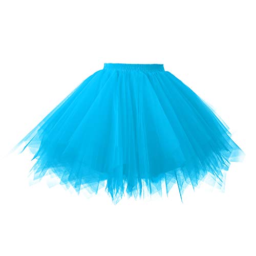 Topdress Women's 1950S Vintage Tutu Petticoat Ballet Bubble Skirt (26 Colors) Blue M #TOP4