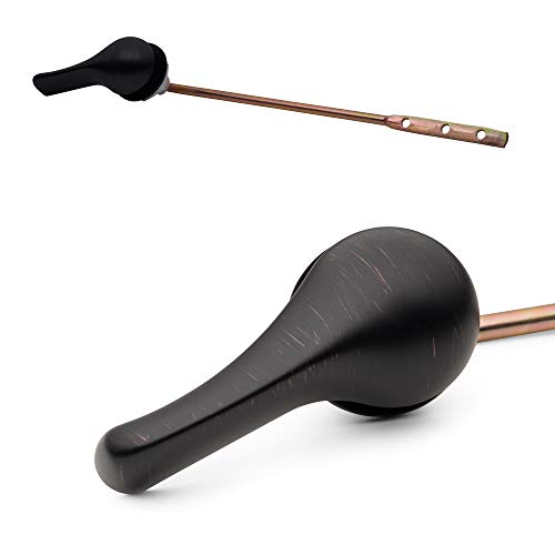 Qualihome Brushed Bronze Finish Front Mount Toilet Handle Replacement Kit Universal Toilet Tank Flush Lever Fits Most Standard Front-Mount Toilet Tanks