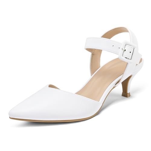 mysoft Women's Closed Toe Kitten Heels Pumps Wedding Dress Shoes by mysoft