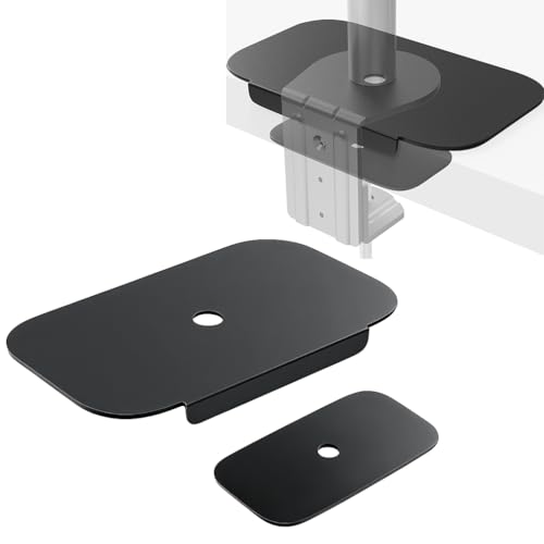 Image of ZORBES Monitor Stand Stability Base Plate, Anti-Tip Counterweight Plate for VESA Mounts, 190x153x4mm Metal Support Base with 11mm Center Hole, Anti-Slip Reinforcement for Heavy Monitor Stands