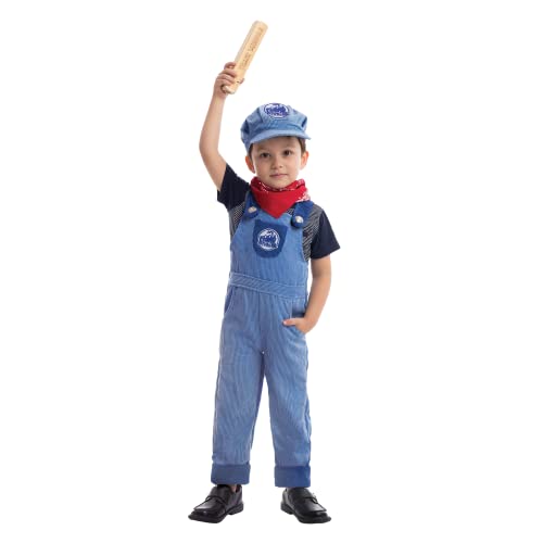 Spooktacular Creations Train Engineer Costume Deluxe Set for Kids Halloween Party Dress Up, Roleplay and Cosplay (3T)