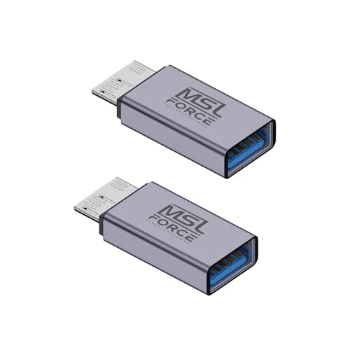 日本の中小企業 MSL FORCE Micro-B 3.0 変換アダプタ SB3.2 Gen2 10Gbps SSD HDD 外付け プラグ&プレイ USB-A メス to Micro-USB オス 2個セットの商品画像（Amazon）