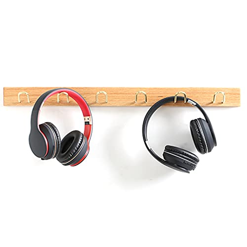 SBCGFY Wooden Coat Rack Hook Rail Wall Mounted,Rustic Hanging Coat Rack,Coat Hanger Wall,Solid Wood Entryway Coat Rack with Brass Hooks for Scarf, Bag, Towel, Key 40cm,60cm