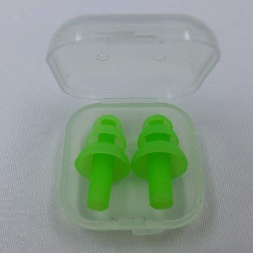 WorldCare® 5 Pair Waterproof SwimmingDiving Swim Earplugs Earplugswith a case Box Pool Accessories Water Sports : Green-image-8
