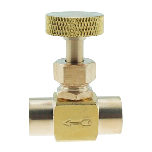 MTQY Heavy Duty Brass Replacement Control Needle Valve 1/4 Inch Female NPT x 1/4 Inch Female NPT Connection Valve for Regulating Flow to Instrument and Industrial Application