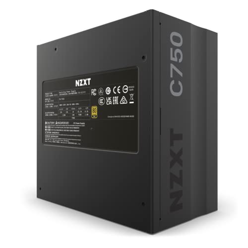 NZXT C750 PSU - PA-7G1BB-UK - 750ワット PSU - 80+ ゴールド認定 - フルモジュラー - ジャケットケーブル - ATX Gaming PSU