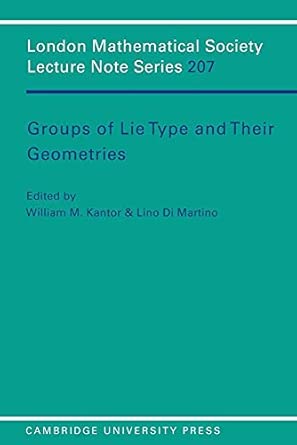 LMS: 207 Groups of Lie Type Geomtrs: Como 1993 book cover