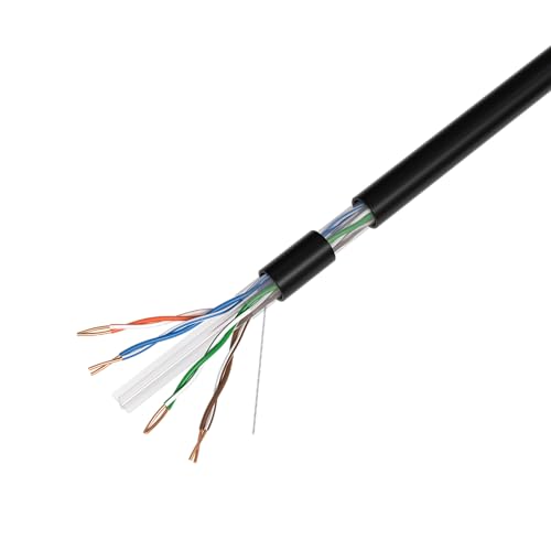 Cables Direct Online CAT6 1000ft Outdoor 23 AWG 550MHz Ethernet Cable UTP Copper Clad Aluminum Bulk Wire Solid Direct Burial UV