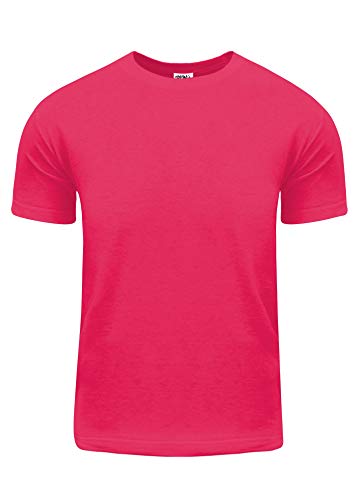 Shaka Wear Men's Cotton T-Shirt – Basic Short Sleeve Crew Neck Plain Classic Tee Top Tshirts Active Regular Big Size ACS24 Hot Pink M